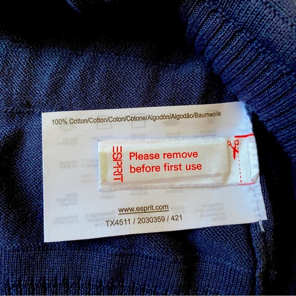 Esprit Short Sleeve Crop Sweater Button Tie Waist XS - Picture 5 of 6